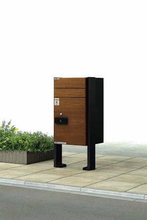 ルシアス宅配ボックス２型 柱納まり 乾式 木調複合色 前入れ前出し 右開き H12 | YKKAP